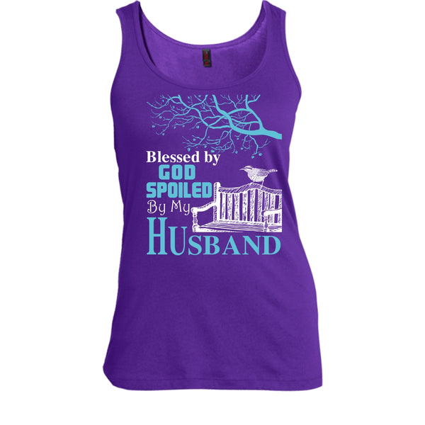Blessed By God T Shirt, Spoiled By My Husband T Shirt, Cool T Shirt