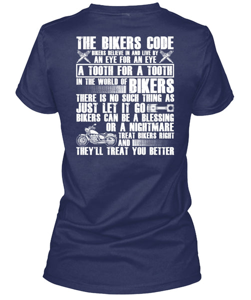 The Bikers Code T Shirt, World Of Biker T Shirt