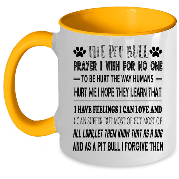 Cool Gift For Pit Bull Lovers Coffee Mug, The Pit Bull Prayer Accent Mug