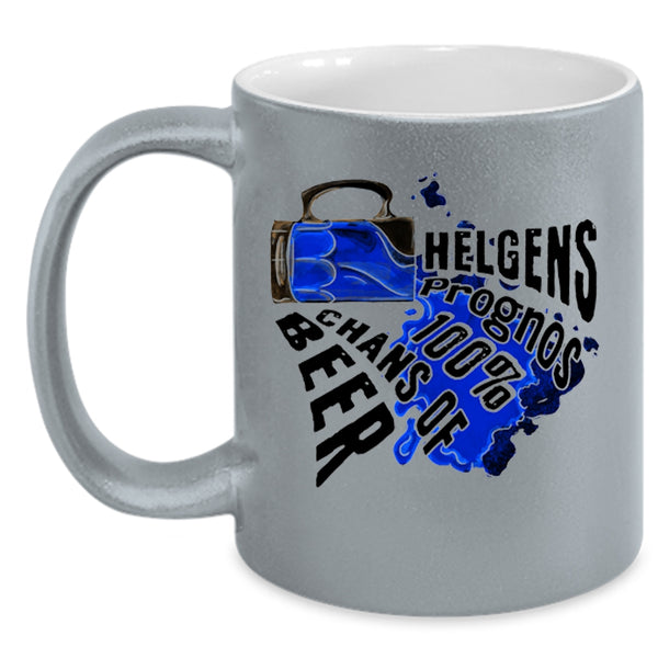 Cool Beer Coffee Mug, Helgens Prognos 100% Chans Of Beer Accent Mug