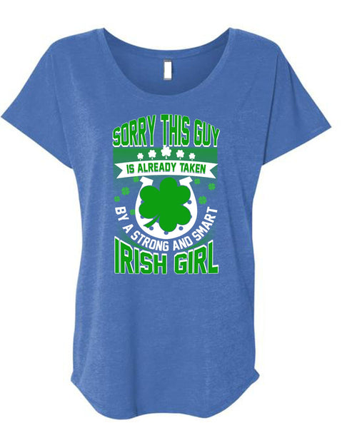 Smart Irish Girl T Shirt, Being A Girlfriend T Shirt, Cool Shirt (Ladies' Triblend Dolman Sleeve)
