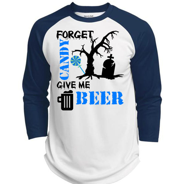 Forget Candy Give Me Beer T Shirt, Wait For Halloween T Shirt, Awesome T-Shirts  (Polyester Game Baseball Jersey)