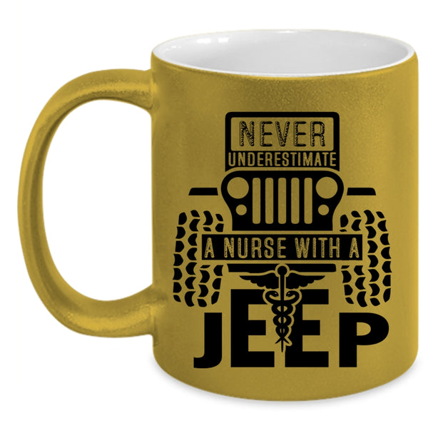 Cool Gift For Nurses Coffee Mug, A Nurse With A Jeep Accent Mug