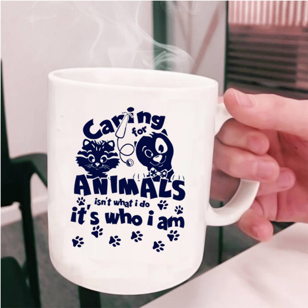 Cute Gift For Vet Tech Coffee Mug, Caring For Animals Cup