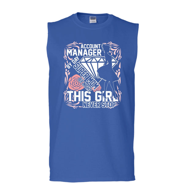 Account Manager By Day T Shirt, Mom By Night Tank Top (Men's Cotton Sleeveless)