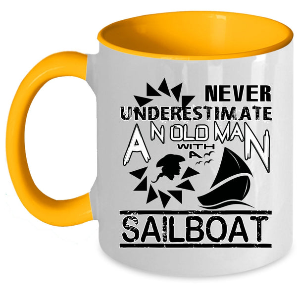 Funny Grandpas Coffee Mug, An Old Man With A Sailboat Accent Mug