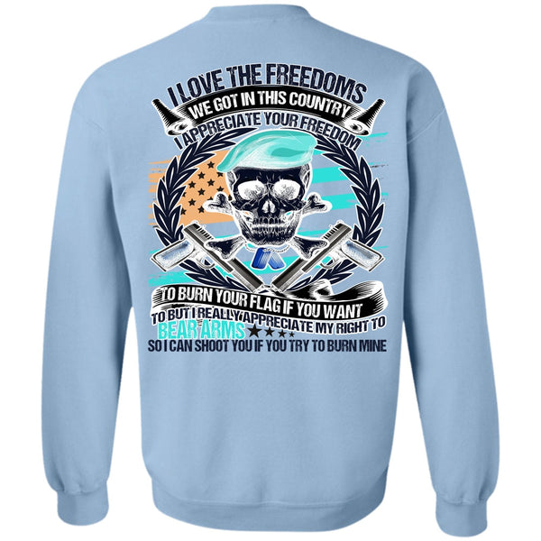 I Love Veteran T Shirt, I Love The Freedoms Sweatshirt