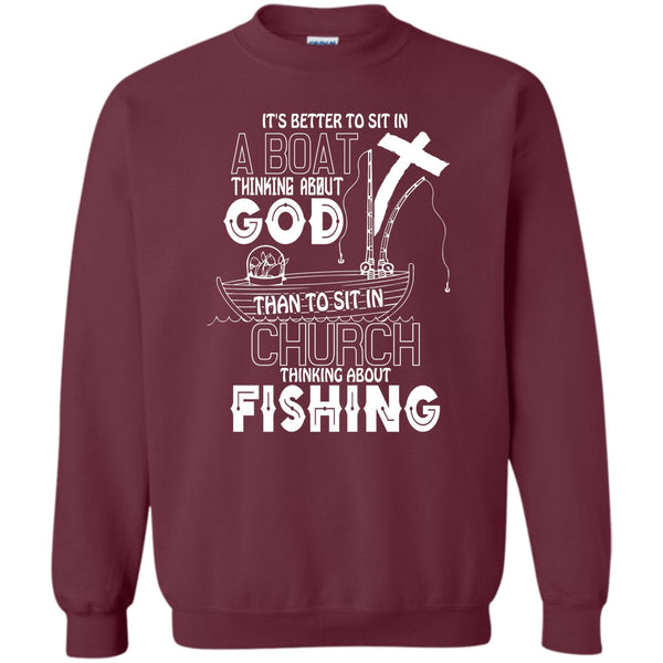 Thinking About Fishing T Shirt, I Love Fishing Sweatshirt