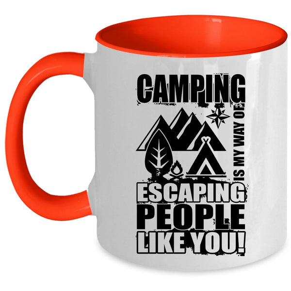 Funny Camping Coffee Mug, Camping Is My Way Of Escaping Accent Mug