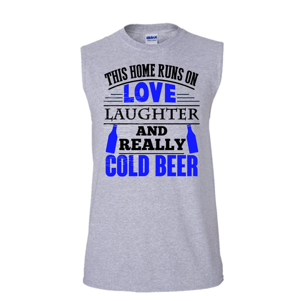 This Home Runs On Love T Shirt, Coolest Beer Drinker T Shirt, Awesome t-shirts (Men's Cotton Sleeveless)