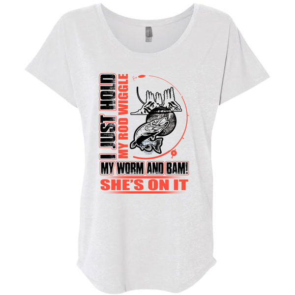 I Just Hold My Rod Wiggle T Shirt, I Love Fishing T Shirt, Awesome T-Shirts