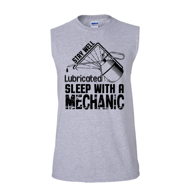 Stay Well Lubricated T Shirt, I Am A Coolest Mechanic's Wife T Shirt, Awesome t-shirts (Men's Cotton Sleeveless)