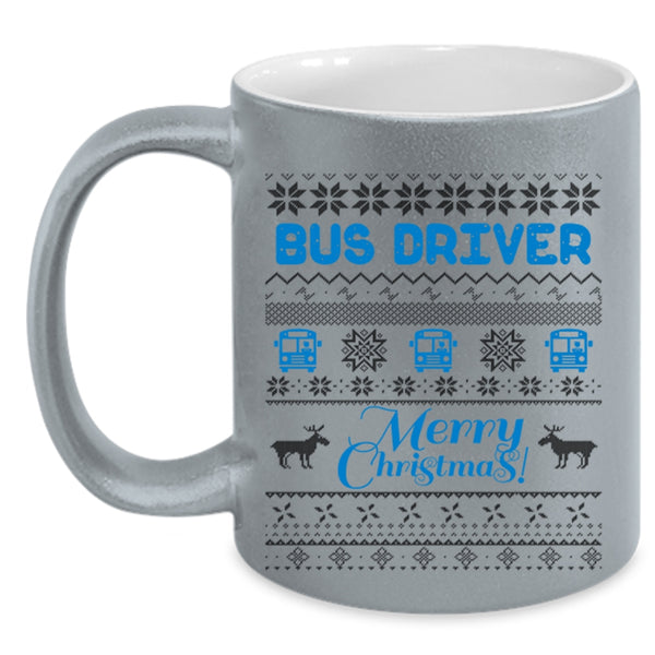 Merry Christmas Coffee Mug, Bus Driver Accent Mug