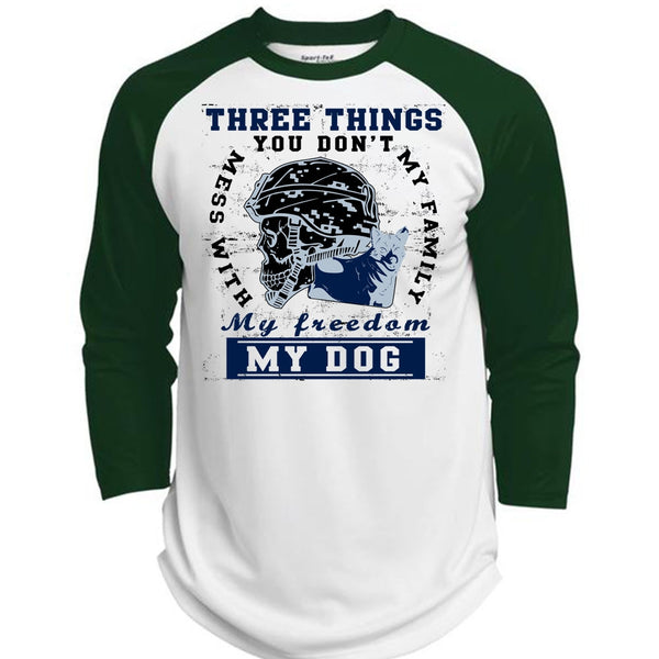 My Family My Freedom My Dog T Shirt, I Love Veteran T Shirt, Awesome T-Shirts  (Polyester Game Baseball Jersey)