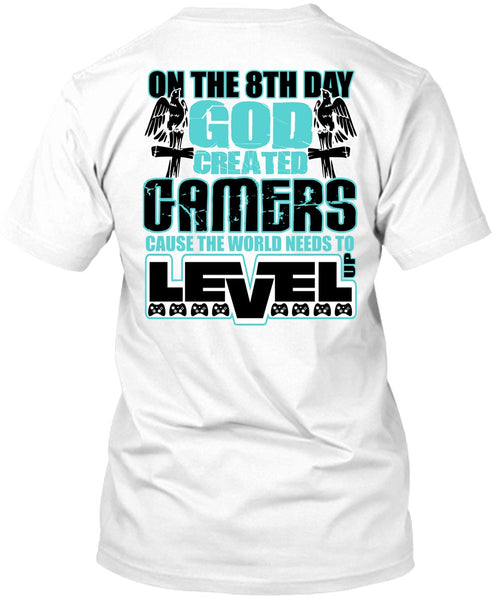 A black t-shirt with the shopify logo