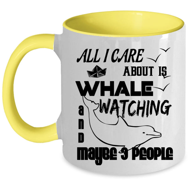 Outdoor Activity Coffee Mug, I Love Whale Watching Accent Mug