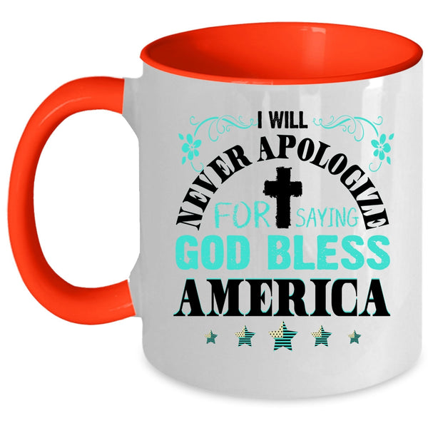 Cool Gift For American Coffee Mug, God Bless America Accent Mug