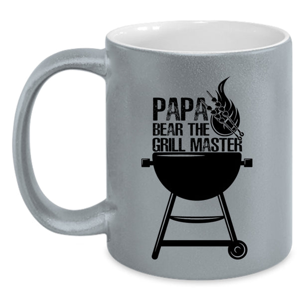 Funny Gift For Papa Coffee Mug, Papa Bear The Grill Master Accent Mug