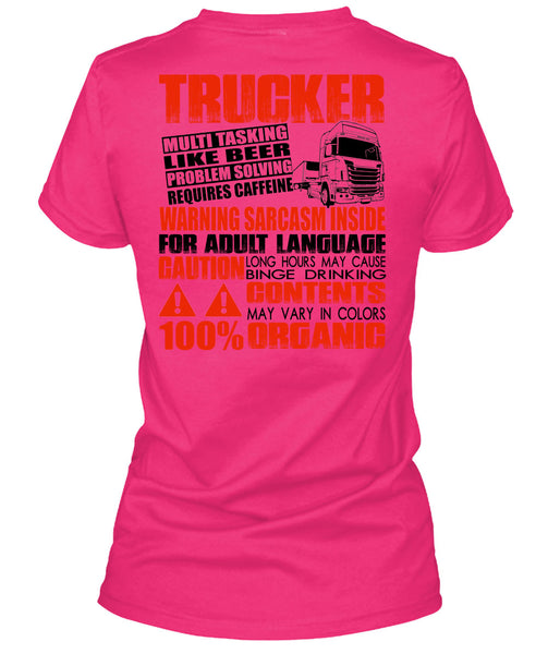 Trucker Multitasking Like Beer T Shirt, Adult Language T Shirt