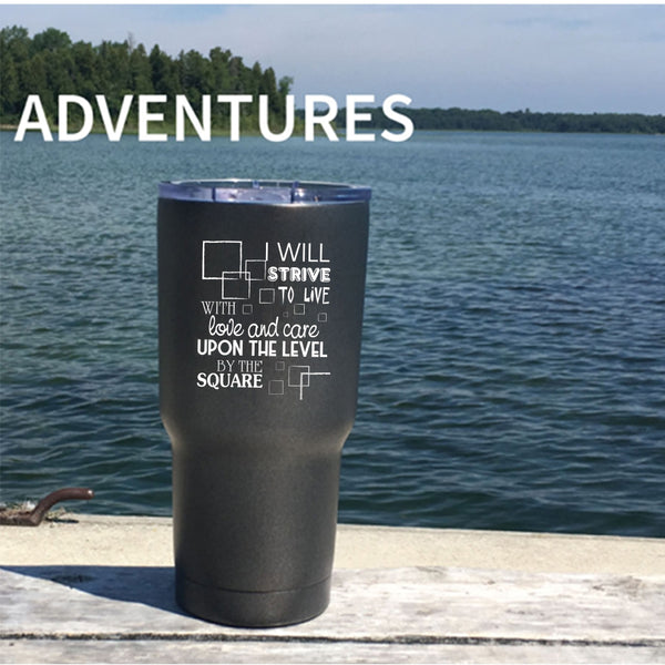 I Will Strive To Live With Love And Care Tumbler 30 oz Stainless Steel, Cool Couple Travel Mug