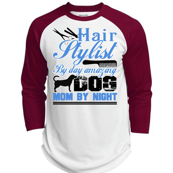 Hair Stylist By Day Amazing Dog T Shirt, I Love Hair Stylist T Shirt, Awesome T-Shirts  (Polyester Game Baseball Jersey)