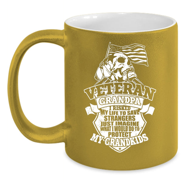 Veteran Grandpa Coffee Mug, I Would Do To Protect My Grandkids Coffee Cup