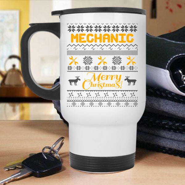 Merry Christmas Travel Mug, Mechanic Mug