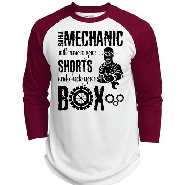 This Mechanic Will Remove Your Shorts T Shirt, I Love Mechanic T Shirt, Awesome T-Shirts  (Polyester Game Baseball Jersey)
