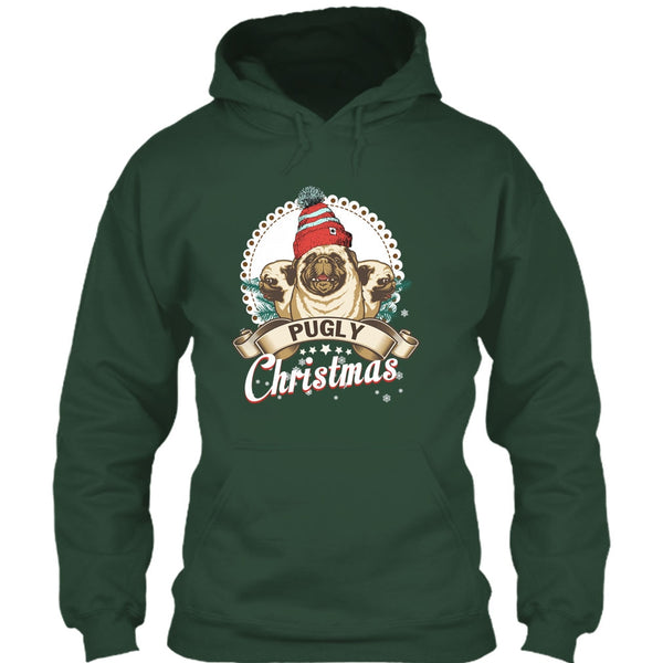 Pugly Christmas T Shirt, Coolest Pug T Shirt