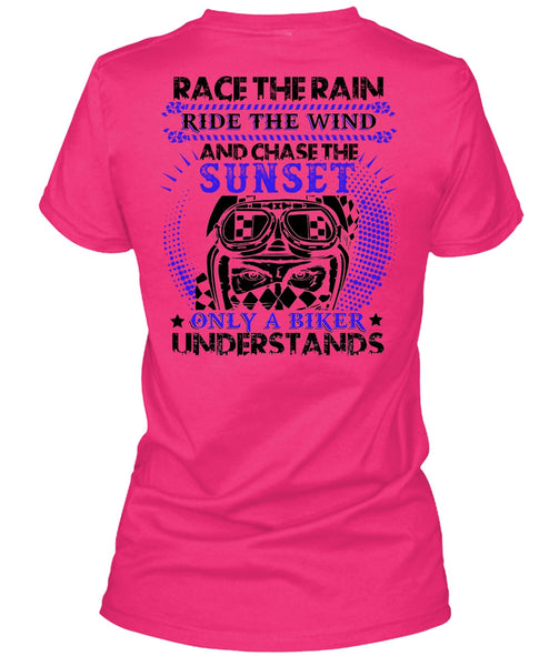 Race The Rain T Shirt, I Love Biker T Shirt