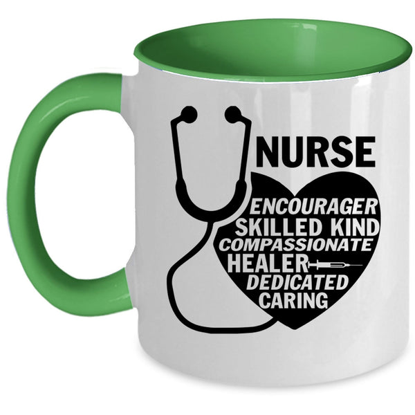 Cute Nurses Coffee Mug, Nurse Encourager Skilled Accent Mug