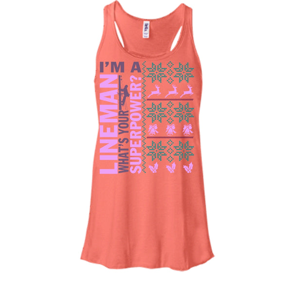 I'm A Lineman T Shirt, Lineman Merry Christmas Tank Top