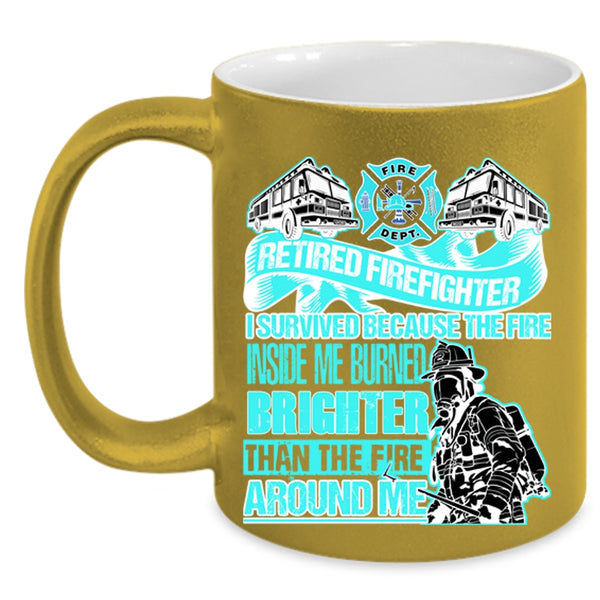 Awesome Gift For Grandfather Coffee Mug, Retired Firefighter Accent Mug