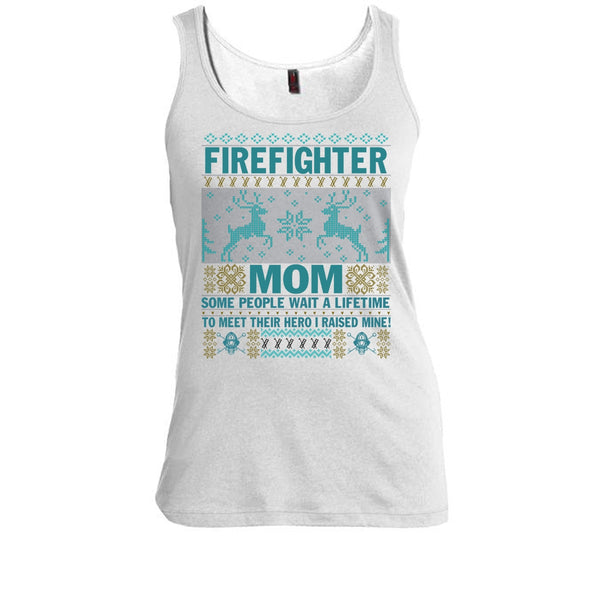 Firefighter Mom T Shirt, Merry Christmas Gift Tank Top