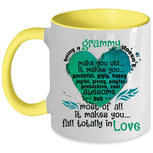 makes You Fall In Love Coffee Mug, Being A Grammy Accent Mug