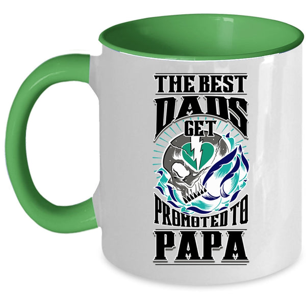 Cool Papa Coffee Mug, The Best Dads Get Promoted To Papa Accent Mug