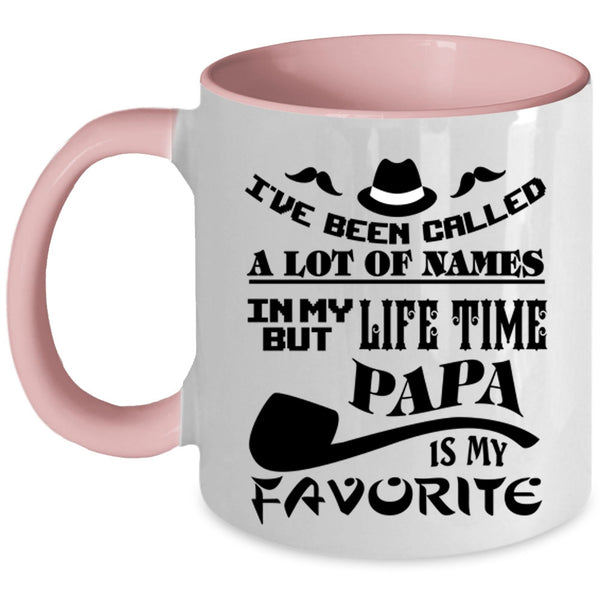 Funny Gift For Papa Coffee Mug, Papa Is My Favorite Name Accent Mug