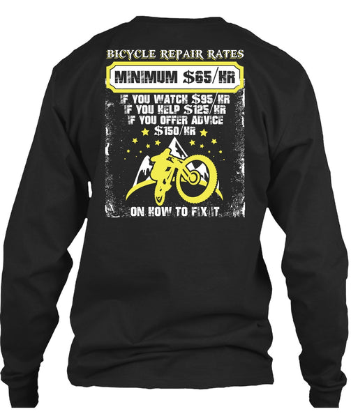 Bicycle Repair Rates T Shirt, Minimum $65/Hr T Shirt