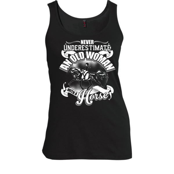 Never Underestimate T Shirt, An Old Man With A Horse Tank Top