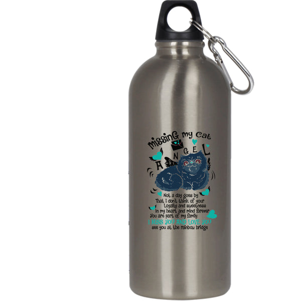 Missing My Cat Angel 20 oz Stainless Steel Bottle,I Miss You And Love You Outdoor Sports Water Bottle
