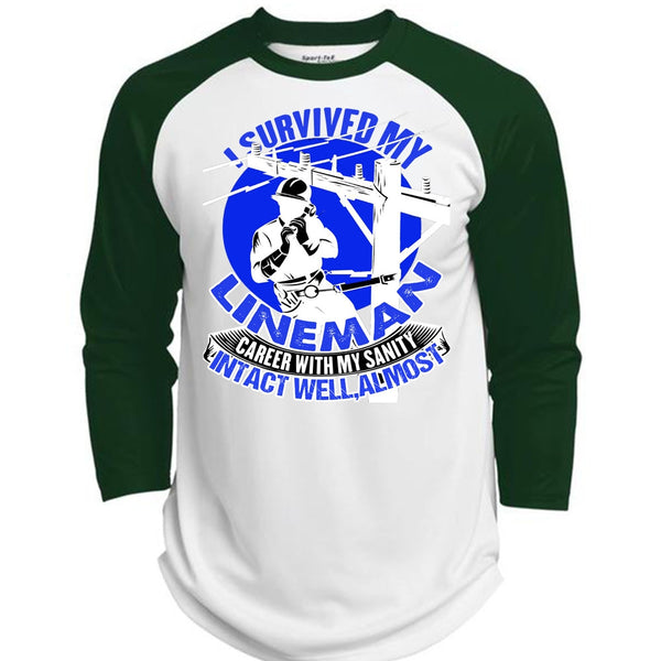 I Survived My Lineman T Shirt, Being A Lineman T Shirt, Awesome T-Shirts  (Polyester Game Baseball Jersey)