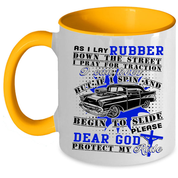 Awesome Riding Coffee Mug, Dear God Protect My Ride Accent Mug