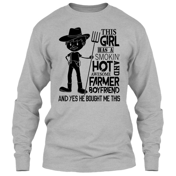 Awesome Farmer Boyfriend T Shirt, Gift Farmer T Shirt