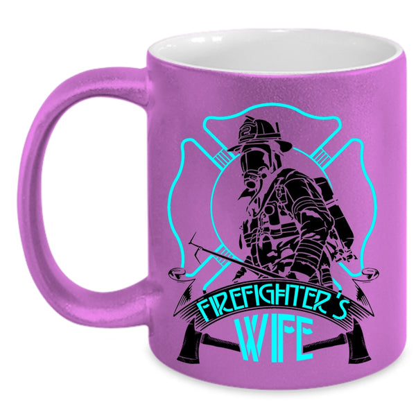 Cool Gift For My Wife Coffee Mug, Firefighter's Wife Accent Mug