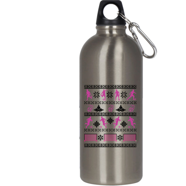 Funny Soccer 20 oz Stainless Steel Bottle,Christmas Tree Outdoor Sports Water Bottle