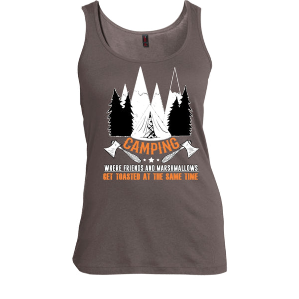 Camping T Shirt, Where Friends And Marshmalows Tank Top