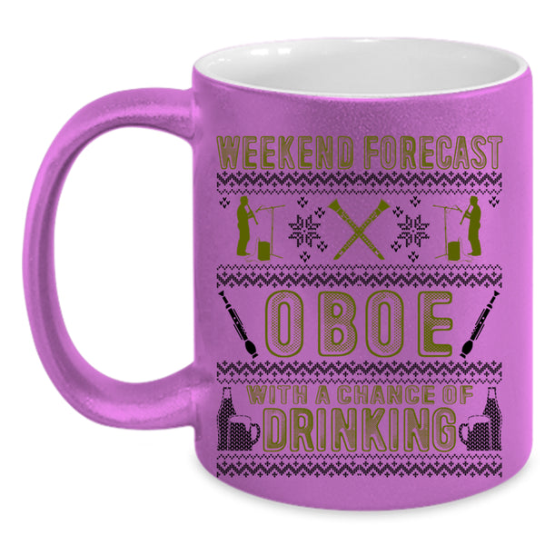 Chance Of Drinking Coffee Mug, Weekend Forecast Oboe Accent Mug