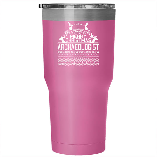 Merry Christmas Tumbler 30 oz Stainless Steel, Archaeologist Travel Mug