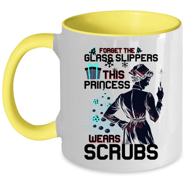 Cute Nurse Coffee Mug, This Princess Wears Scrubs Accent Mug