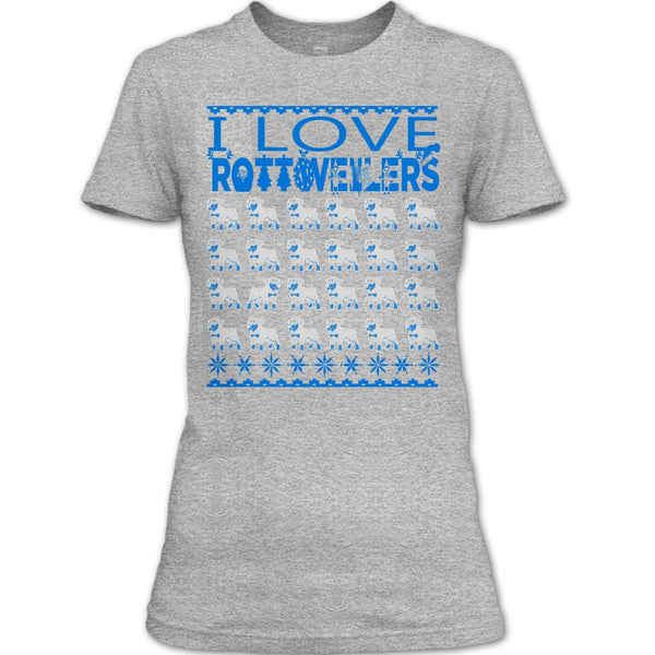 I Love Rottwellers T Shirt, Rottwellers Merry Christmas T Shirt